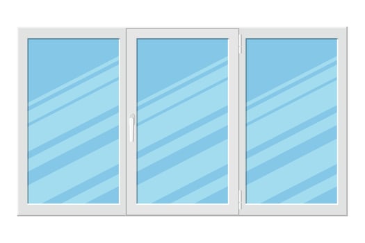 Plastic triple casement window isolated on white background vector
