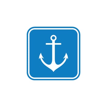 Square Anchor Icon Template - Harbor Illustration Design. EPS 10. vector