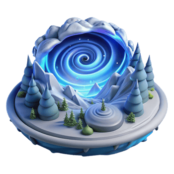 Winter Vortex Snowy Landscape with Spiral Nebula png