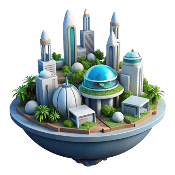 Futuristic Eco-City Sustainable Urban Design png