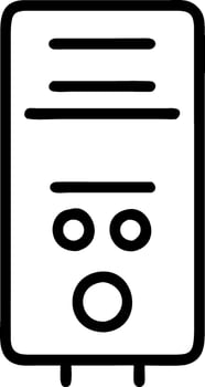 a black and white icon of a refrigerator vector