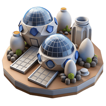 Futuristic Eco-Dome Habitat Sustainable Living Design png