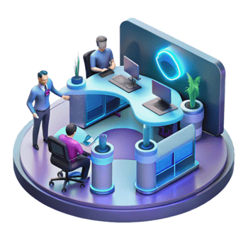 Modern Office Workspace Teamwork, Technology, and Productivity png