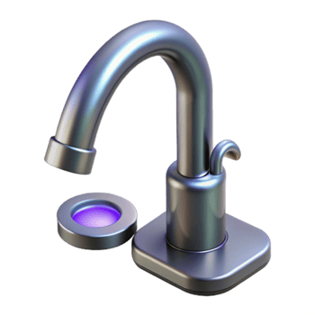 Modern Sensor Faucet with Illuminated Basin png