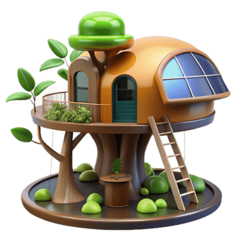 Eco-Friendly Treetop Home Sustainable Design png