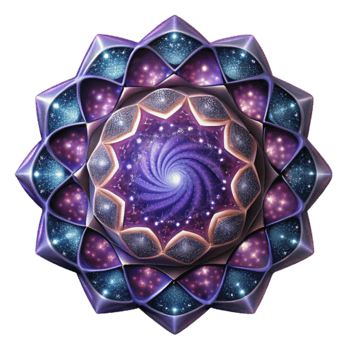Cosmic Mandala Fractal Galaxy Art png