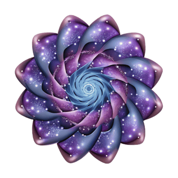 Cosmic Spiral Flower Abstract Fractal Art png