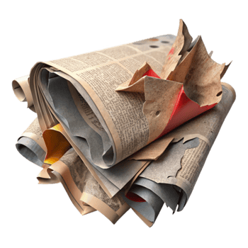 Torn Papers, Crumbled Documents, Old Newspaper Pile png