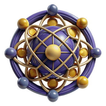 Abstract Atomic Structure 3D Sphere Model png