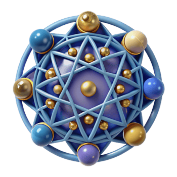 Abstract Geometric Sphere 3D Render of Interconnected Spheres png