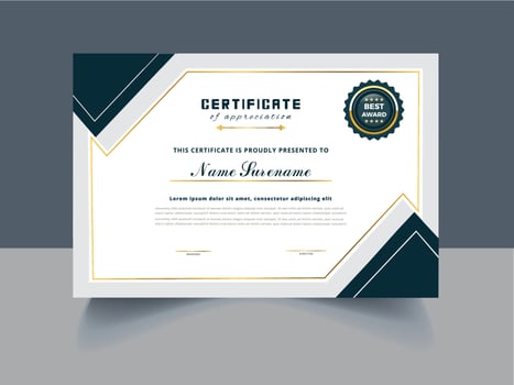 Certificate template with modern design vector