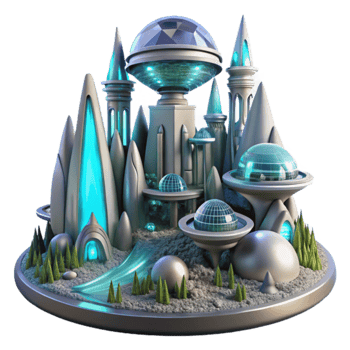 Futuristic Cityscape Architectural Wonders of a Sci-Fi Metropolis png