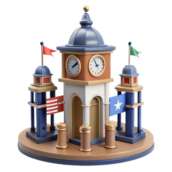 Town Square Clock Tower 3D Model png