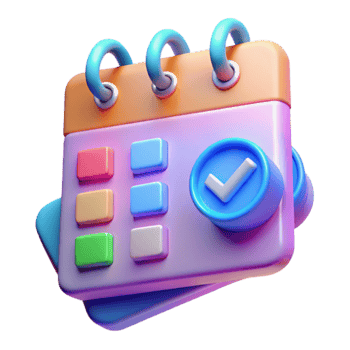Colorful 3D Calendar App Schedule Task Management png