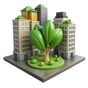 Urban Greenery Sustainable Cityscapes Eco-Friendly Buildings png