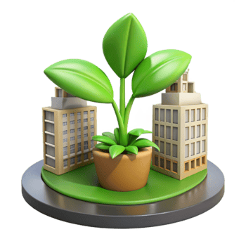 Urban Greenery Sustainable City Development Concept png