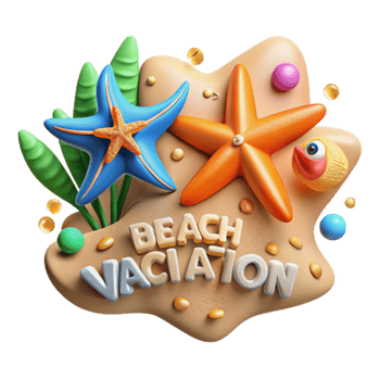 Beach Vacation Starfish, Sand, Summer Fun png