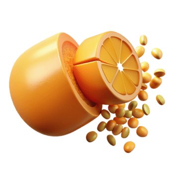 Citrus Burst Orange Segment Seed Explosion png