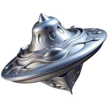 Futuristic Spaceship Design Metallic Craft Render png