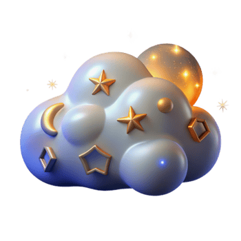Celestial Cloud 3D Render of Night Sky png