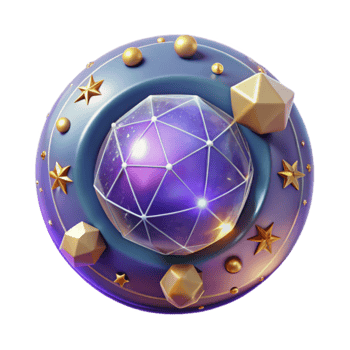 Cosmic Sphere 3D Geometric Art png