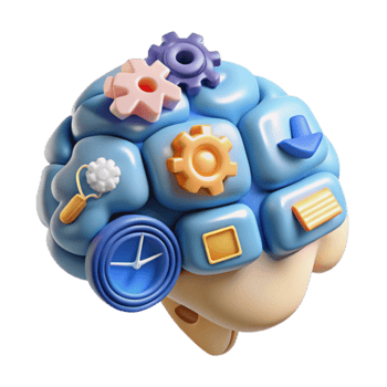 Cognitive Processes A 3D Brain Model of Ideas png
