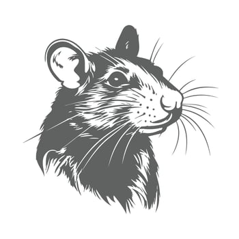 A rat head on a white background vector