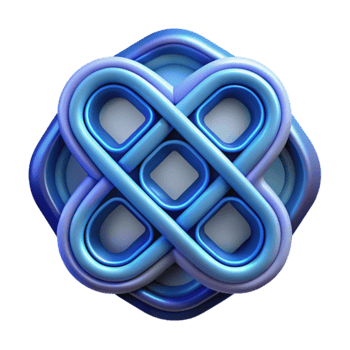 Abstract Blue Interlocking Design 3D Render png