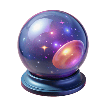 Cosmic Galaxy in Glass Orb Mystical Decor png
