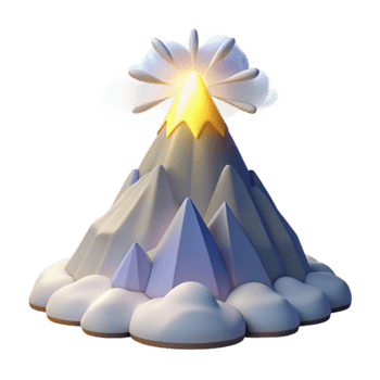 Reaching the Summit A 3D Mountain Peak Illustration png