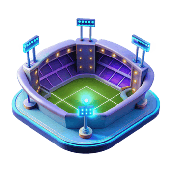 Night Stadium 3D Model of Illuminated Arena png