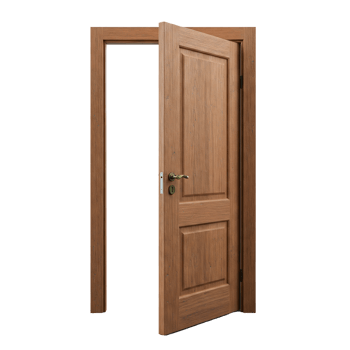 an open wooden door on transparent background png
