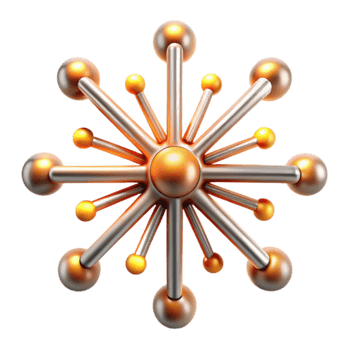 Abstract Metallic Sphere Network Connectivity, Structure, and Design png