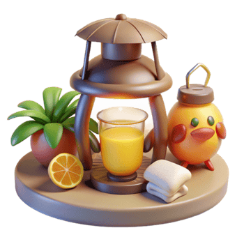 3D Render Lantern, Juice, Fruit, Sweets, Plant png