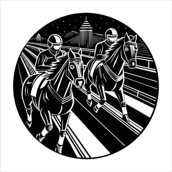 Silhouette of Jockey gesture vector