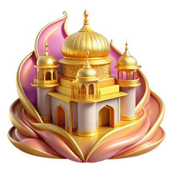 Golden Palace 3D Render of Architectural Marvel png