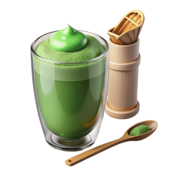 Matcha Latte with Whipped Cream A Refreshing Green Tea Drink png