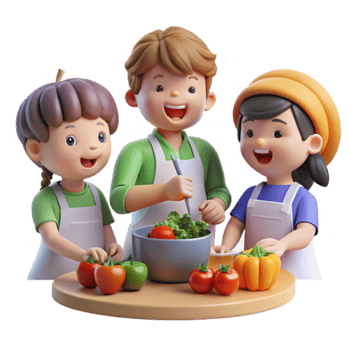 Kids Cooking Fun Vegetable Salad Recipe png