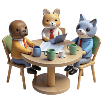 Teamwork Animals in a Business Meeting png