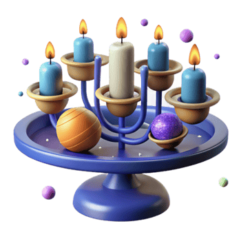 Cosmic Candlescape Celestial Candles and Orbs png