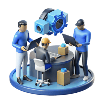 Teamwork, Engineering, Efficient Workflow, Project Management, Industrial Automation, 3D Render, Collaboration, Problem-Solving, Technical Support, Innovation png