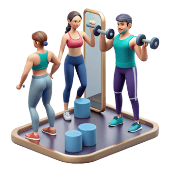 Gym Workout Strength Training with Personal Trainer png