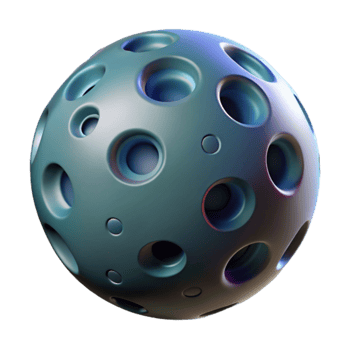 Abstract 3D Sphere with Perforated Surface png