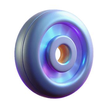 Glowing Wheel Abstract 3D Render png