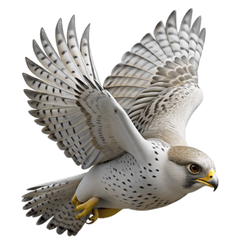 Majestic Falcon in Flight Wings Spread Wide png