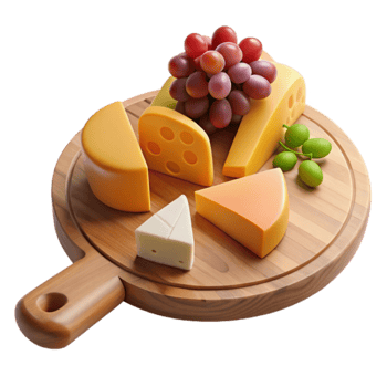 Cheese and Grape Platter Wooden Board, Delicious Snack png