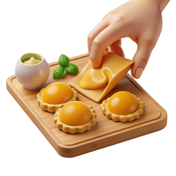 Adding Cheese to Savory Egg Tarts png