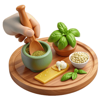 Culinary Herbs, Spices, and Cheese on Wooden Board png