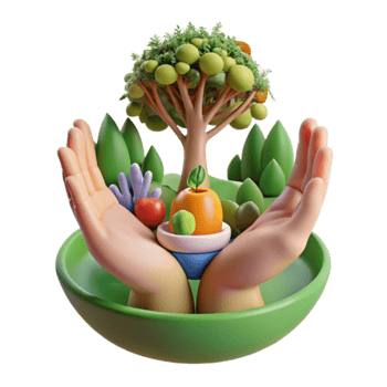 Protecting Our Planets Fruitful Bounty A 3D Representation of Sustainable Practices png