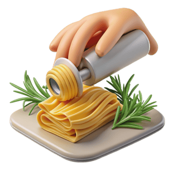 Pasta Making Fresh Homemade Noodles with Herbs png